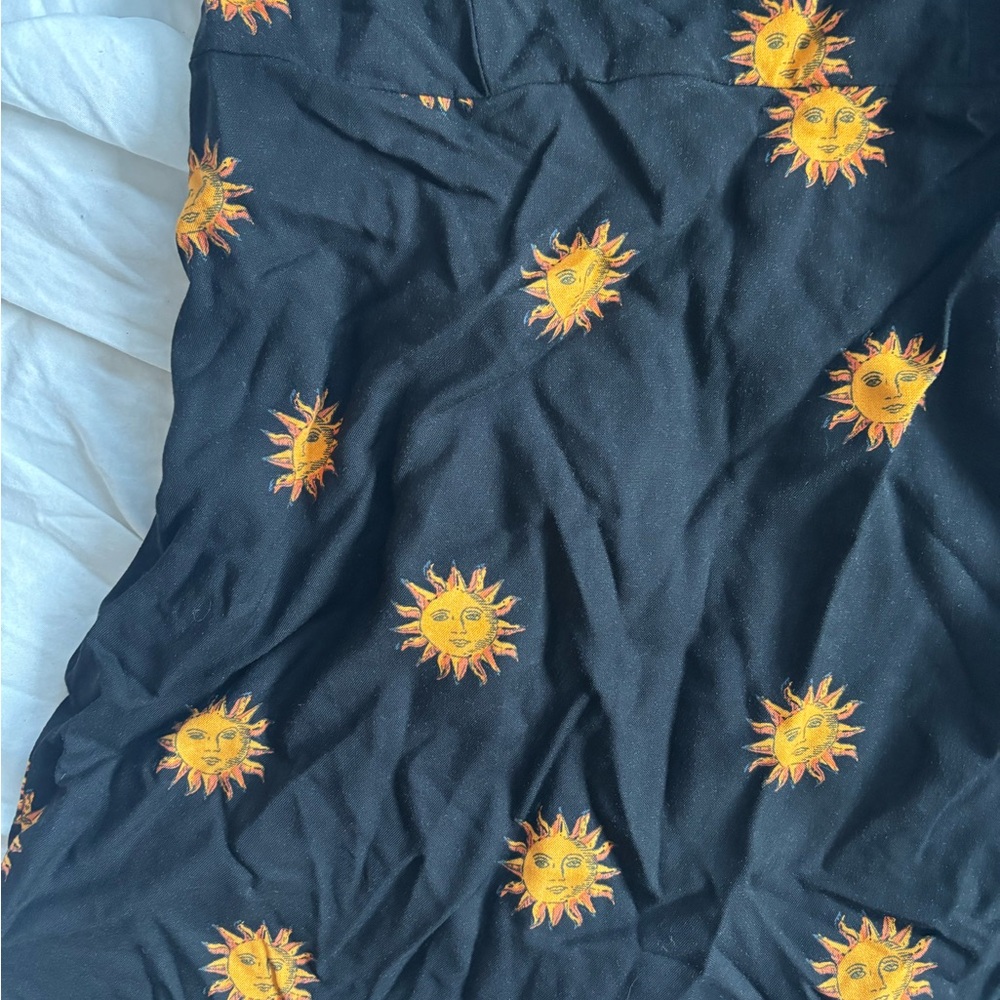 Black Sunflower Print Dress Urban Outfitters - Picture 2 of 7